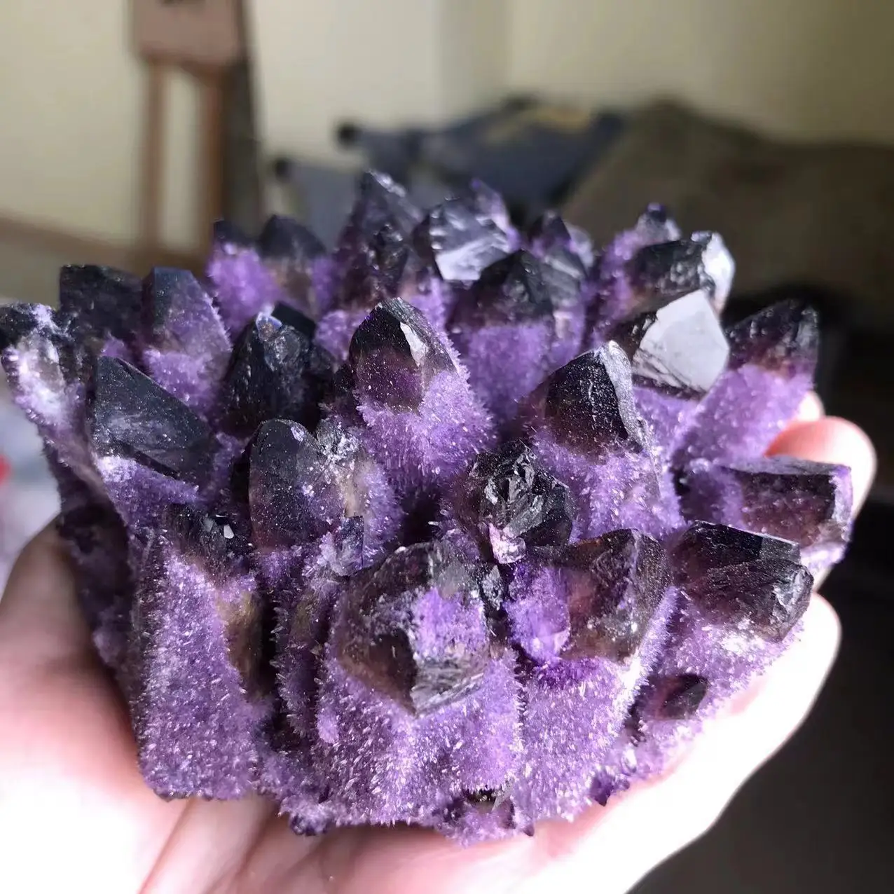 

Natural Amethyst geode quartz cluster crystal specimen Healing