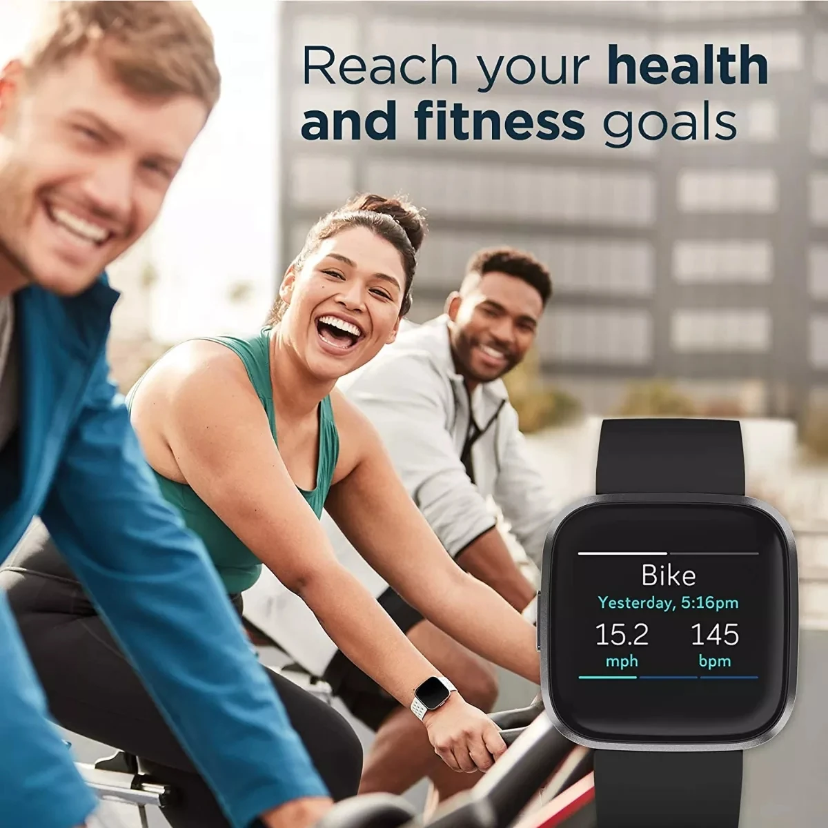 Фото Умные часы Fitbit Versa 2 Sport: фитнес-трекер, мониторинг сердечного ритма и сна, водонепроницаемые, трекер активности, фитнес-браслет. №3