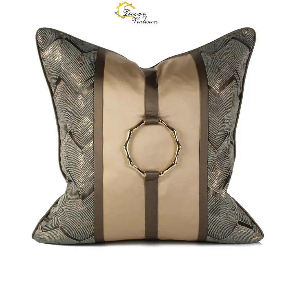 Коричневый чехол для подушки с кольцевым дизайном наволочка квадратные