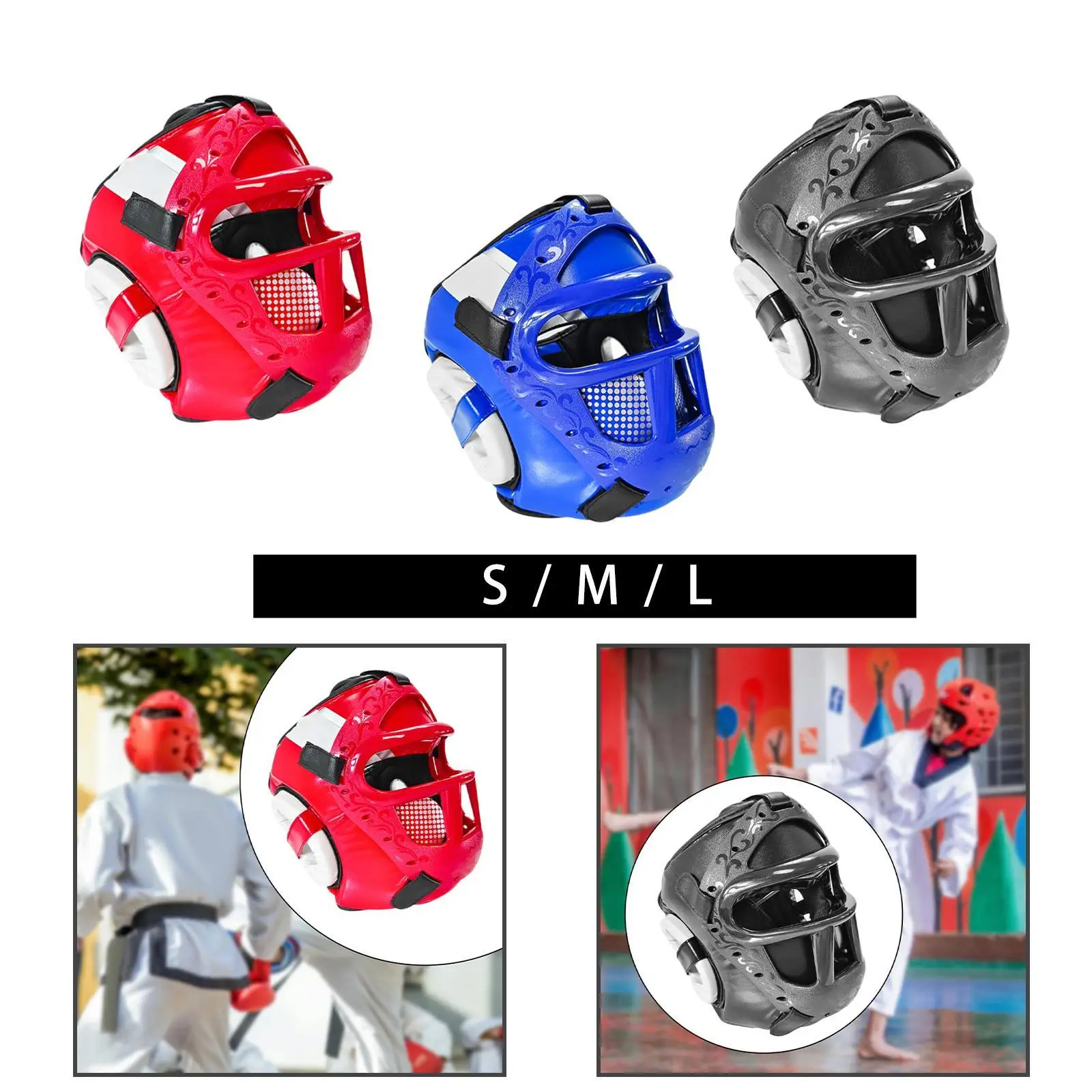 Боксерский головной убор утолщенная полная защита лица для мужчин и женщин