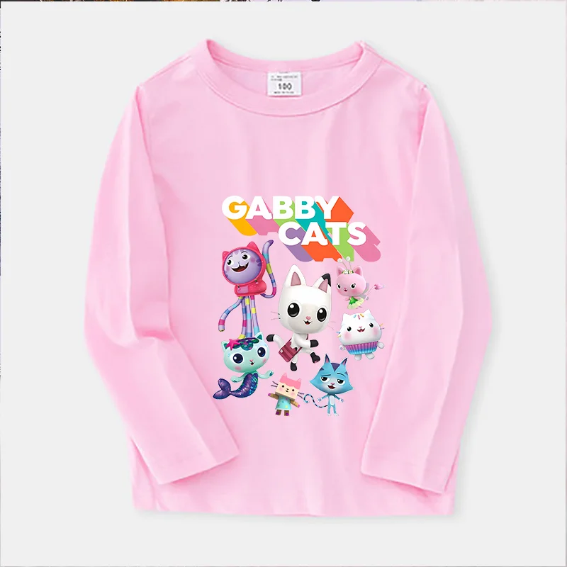 Футболка Gabby Dollhouse с длинными рукавами милые розовые футболки для малышей тонкий