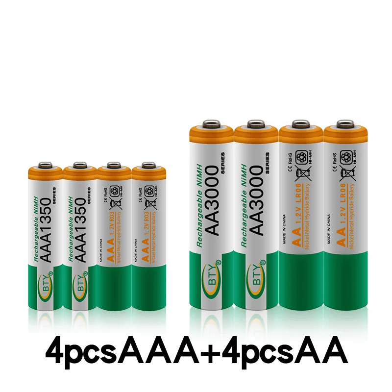 

100% New 1.2 V AA 3000 MAH Ni MH Akkus + AAA Battery 1350 MAH Rechargeable Battery Ni MH 1.2 V AAA Battery