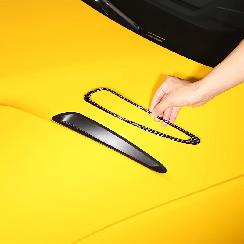 

For TOYOTA SUPRA 19-22 Car front cover air outlet decoration sticker carbon fibre Machine cover air outlet protection accessory