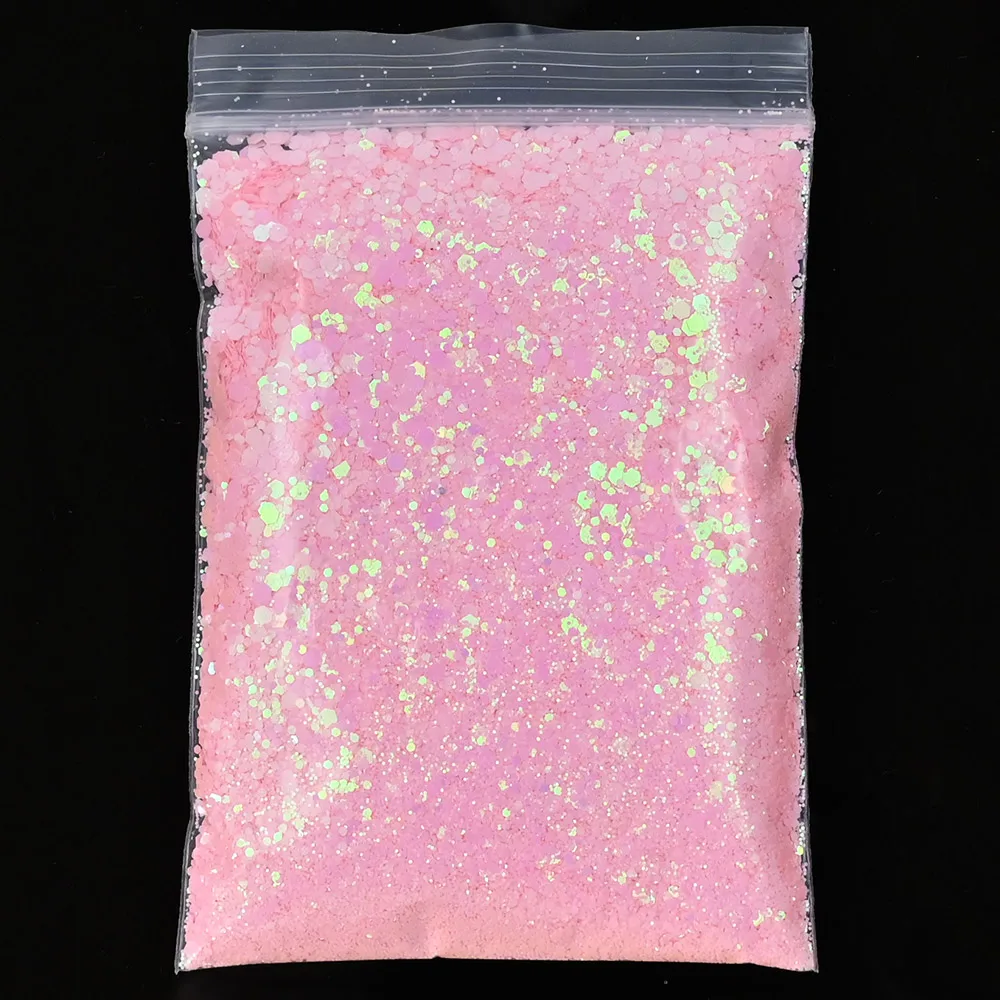 

50g/Bag Mixed Hexagon Mermaid Nail Art Glitter Pearl Symphony Chunky Sparkly Sequins Holographic Laser Shiny Manicure Flakes G&4