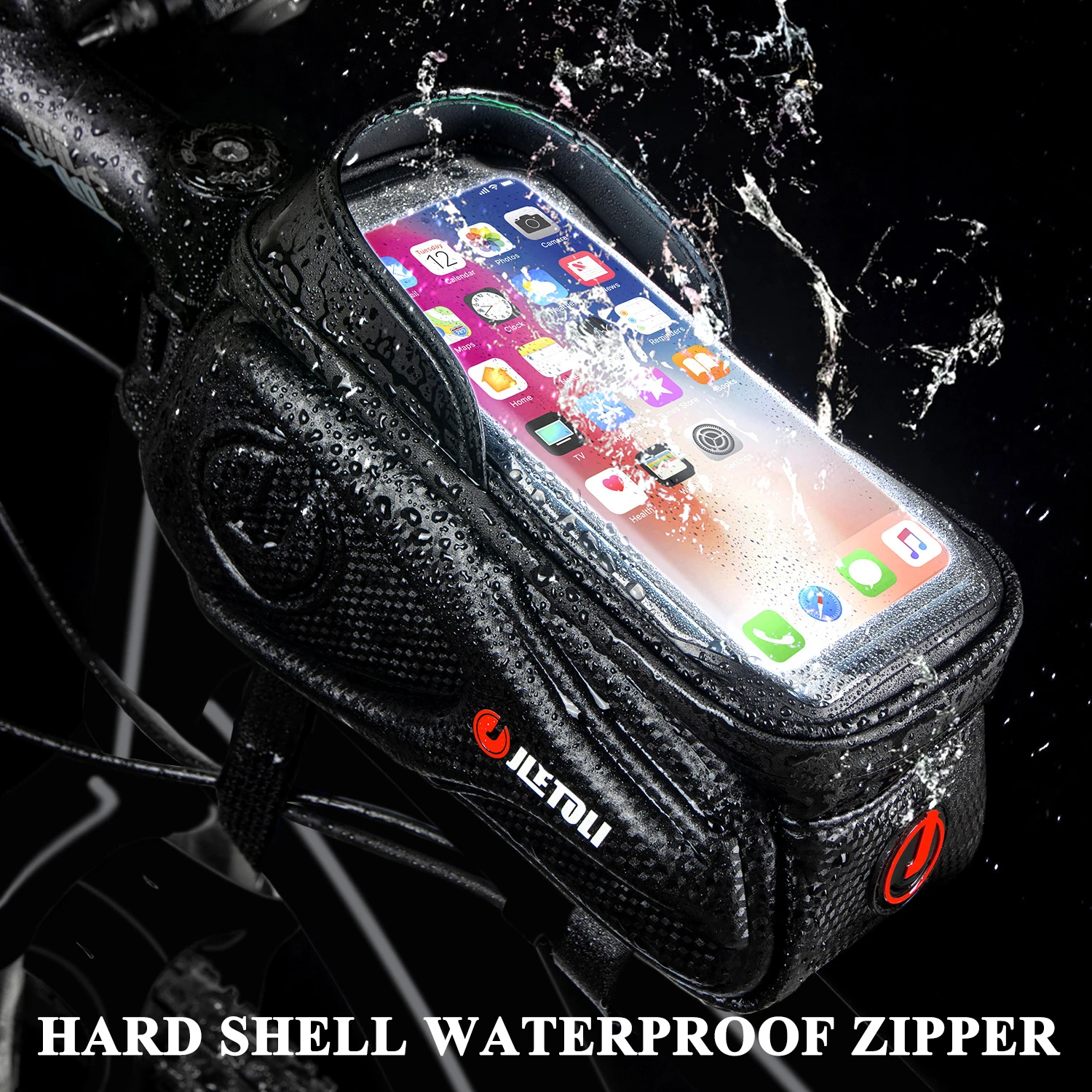 jletoli bicycle bag waterproof touch screen cycling bag with sun visor bike top tube bag 6 7inch phone case mtb accessories free global shipping