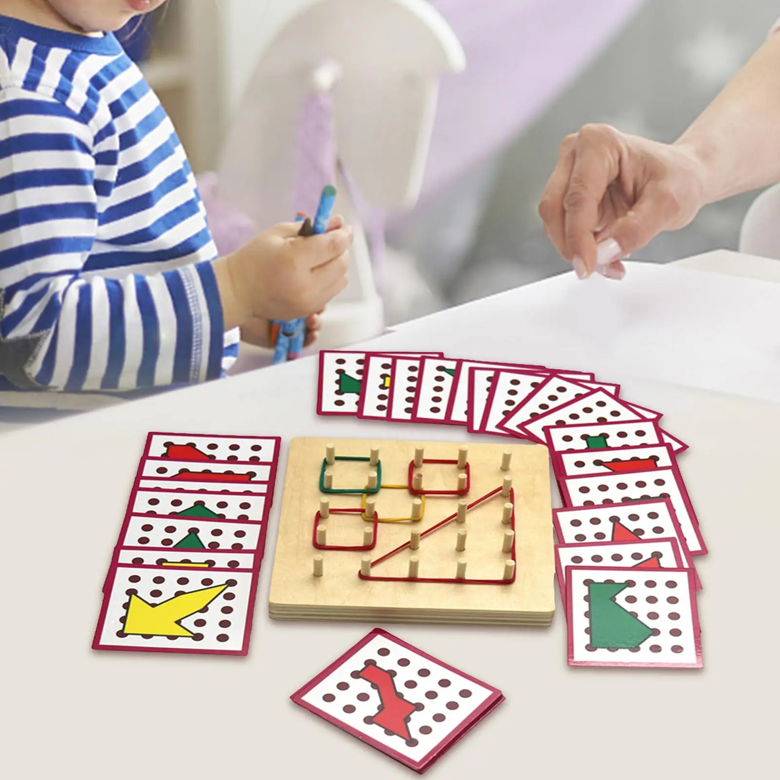 

Wood Geometric Pegboard Learning Educational Toy for Children Birthday Gift
