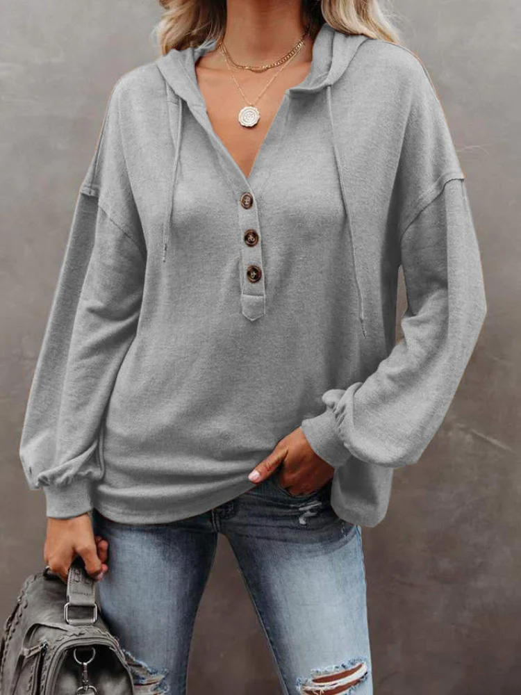 

Women's Hooded Fashion Clothing Autumn Winter Long Sleeve Solid Color Sweatshirts Loose Oversized Tops Hoodie