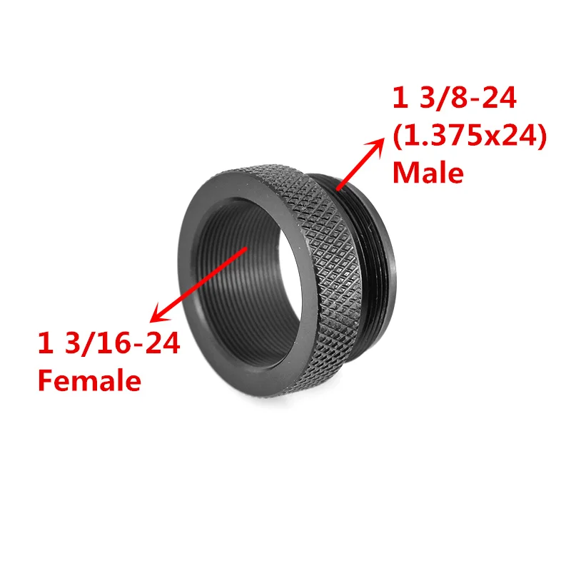 

Aluminum 1.375x24 to 1-3/16x24 Adapter Ring QD Convertor 1.1875x24 for Solvent Cleaning Tube / Booster / Trilug JK Dead Air Kit