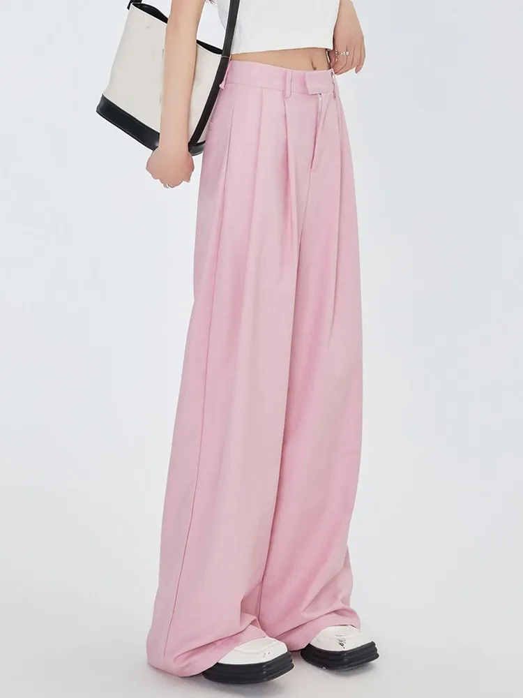 Элегантные однотонные Костюмные брюки XIZIHUPAN для женщин с высокой талией