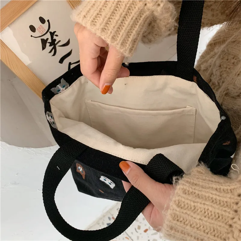 Youda кошка вышивка мягкая сумка хозяйственная Новинка 2021 животное бабочка