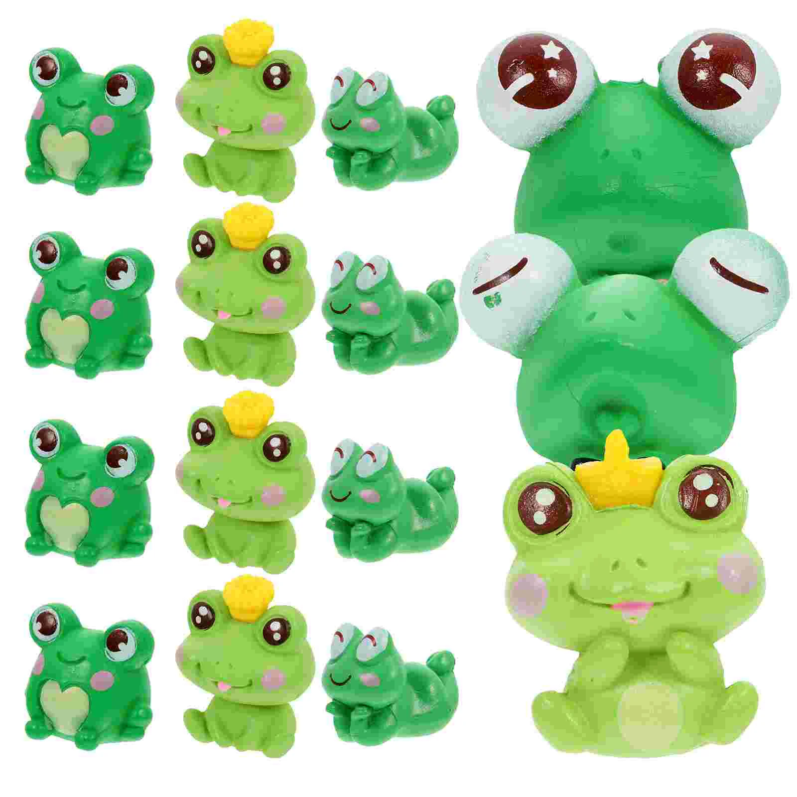 

36 Pcs Cartoon Frog Ornaments Fish Aquarium Accessories Miniature Animal Figurines Frogs Statue Cake Micro Landscape Pvc