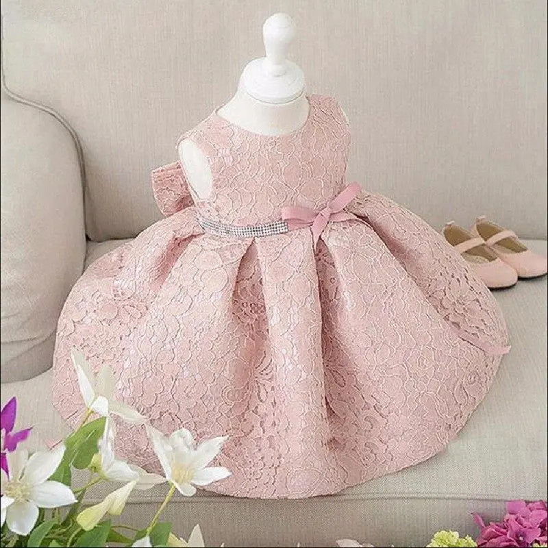 

Sleeveless Korean Style Girl Dress One-year-old Baby Skirt Bowknot Embroidered Skirt Baby Full Moon Princess Dress