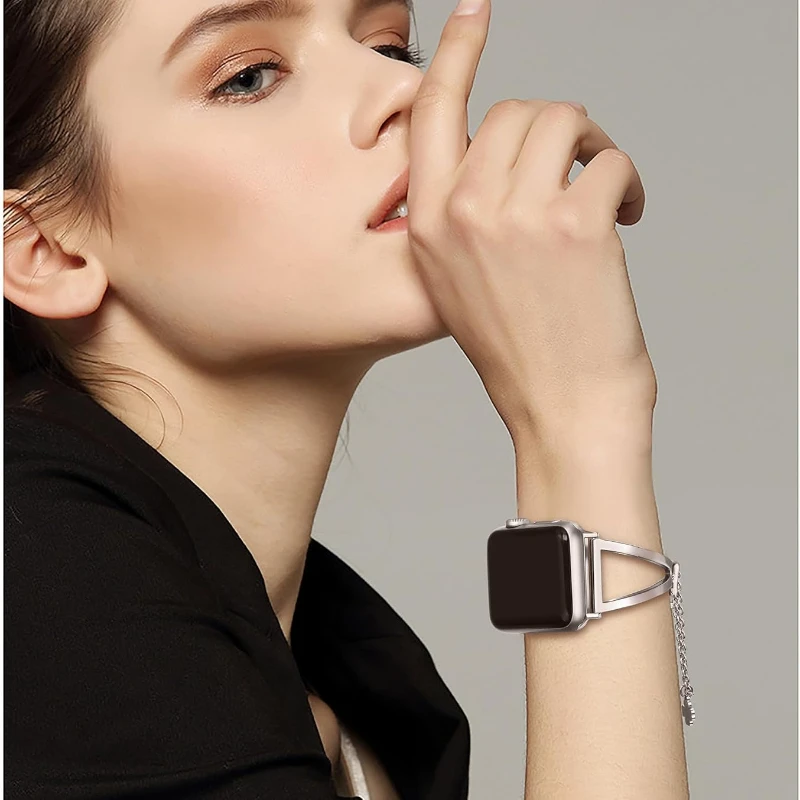 Ремешки из нержавеющей стали для Apple Watch Band 38 мм 40 41 42 44 IWatch Series SE 8 7 6 5 4 3 2 1