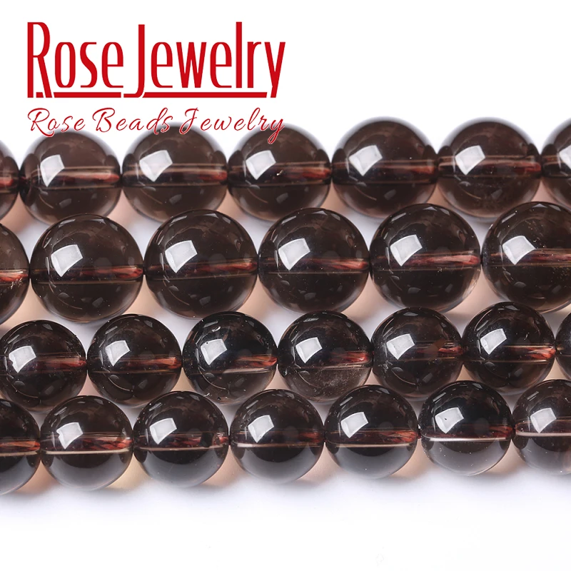 Натуральный дымчатый кварц хрустальный камень A + качественные Круглые бусины