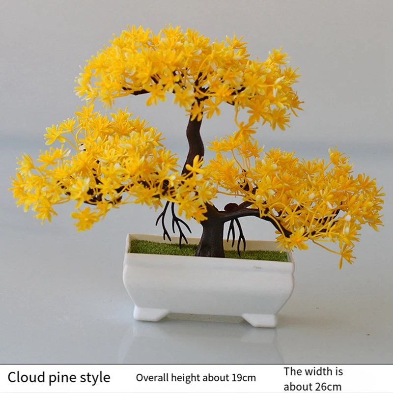 2 шт. искусственное растение бонсай пластиковый маленький горшок на дереве