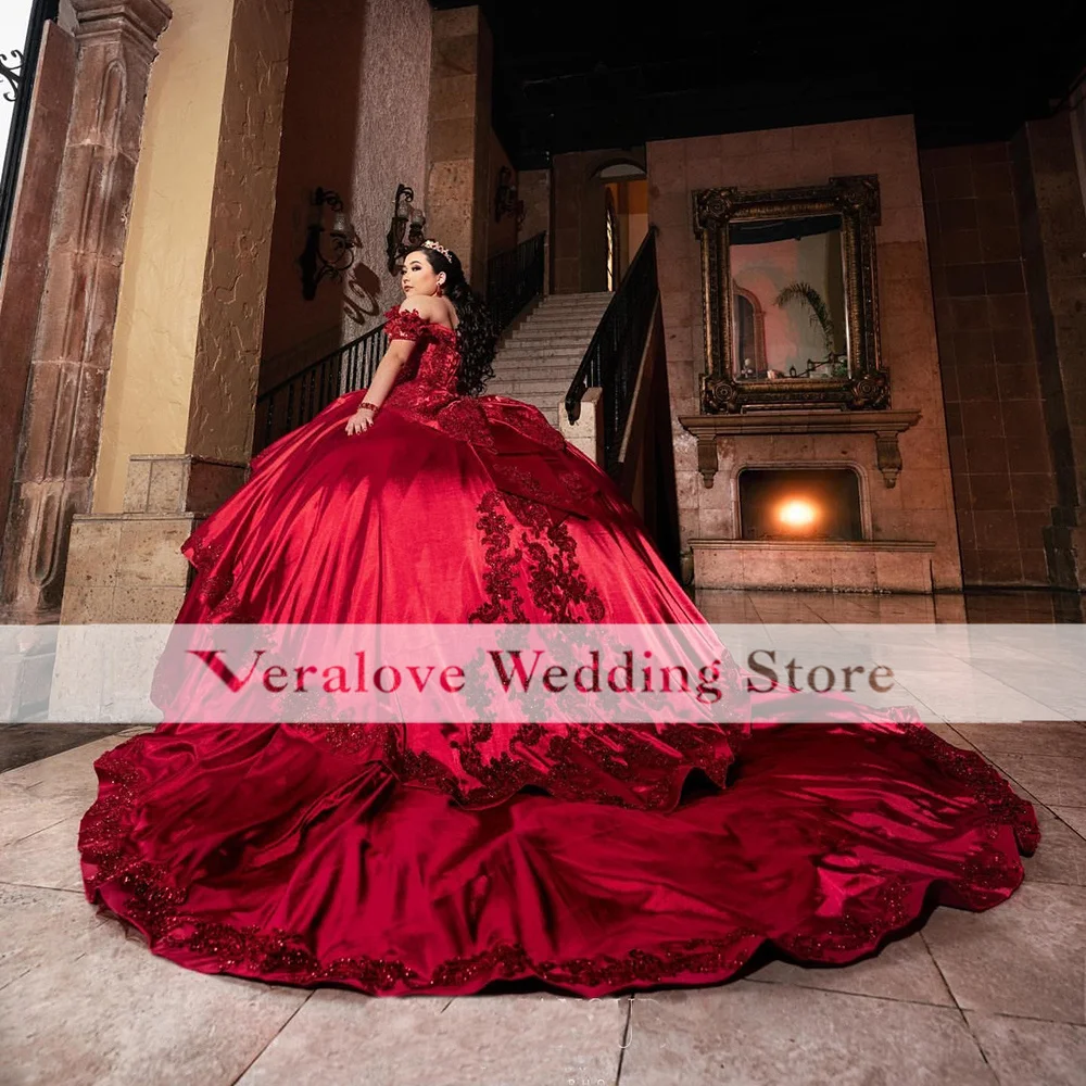 Красные кружевные платья для Quinceanera 15 лет винтажные милые 16 день рождения