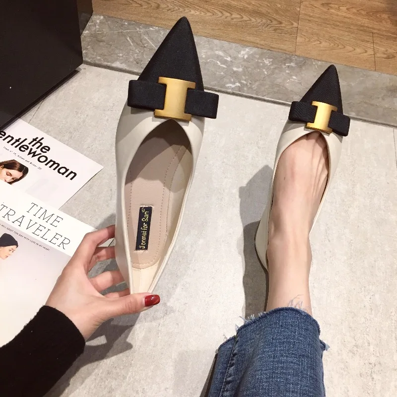 

Женские туфли большого размера 45 46, новинка весны/лета 2024, универсальная женская обувь с острым носком, Женская рабочая легкая обувь