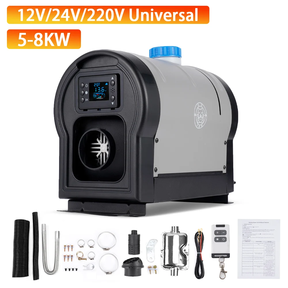 

Автомобильный фотообогреватель 5 кВт-8 кВт 12 В, 24 В, 220 В, парковочный обогреватель три в одном с ЖК-переключателем для автомобиля, дома, RV, обогрева автомобиля