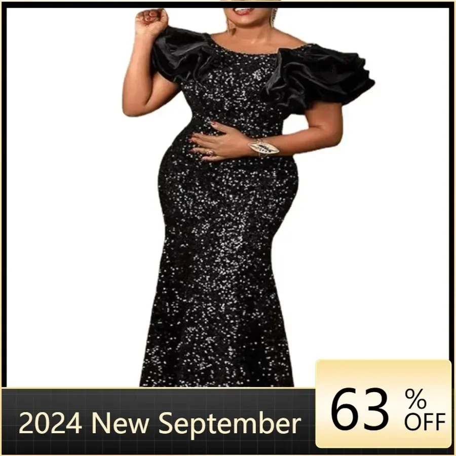 Черные африканские платья для женщин весенне-осенние женские длинные халаты без