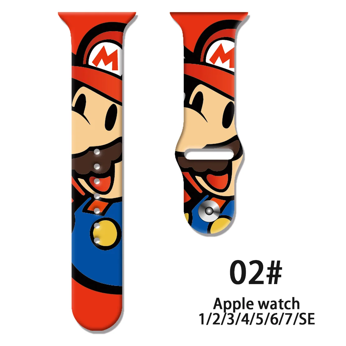 Super Marios Silicone Strap for Apple Watch Band 44 45 42 40 38 41 Bracelet IWatch Color Apple Watch 7 6 5 3