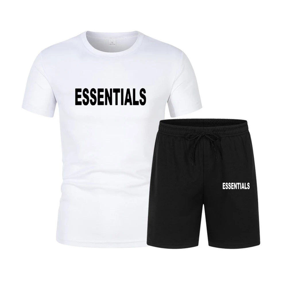 Men's Summer Clothing Men's Cotton Short Sleeve Shorts Two-piece Men's Sports Suit T-Shirt Suit Men's Casual Trend Suit