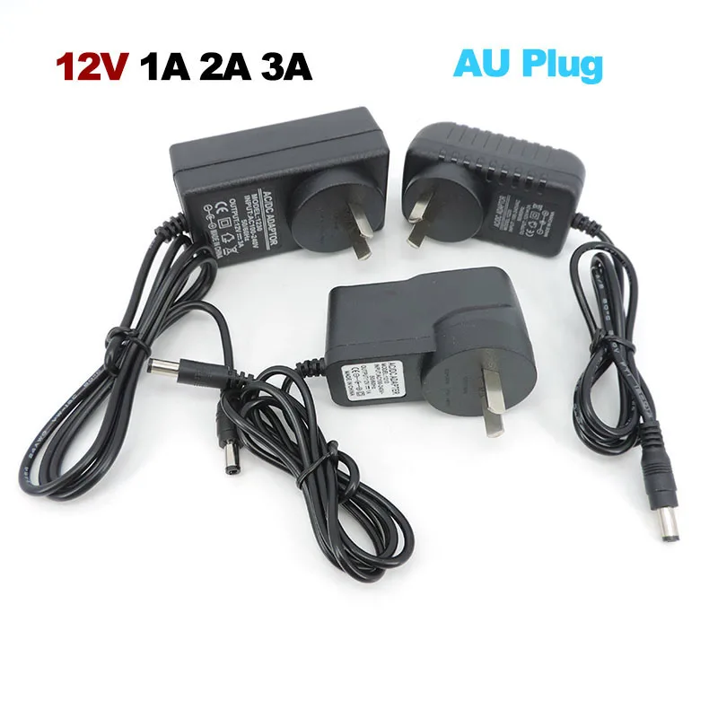 AU NZ Plug AC 220V to Transformer Australia DC 12V 1A 2A 3A 2000ma 3000ma Блок питания Адаптер зарядного