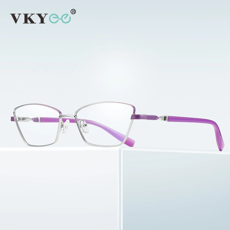 VICKY 2022 Fashion Anti Blue Light Reading Glasses Women Metal Myopia Prescription Glasses Women's Simple Optical Glasses Frame