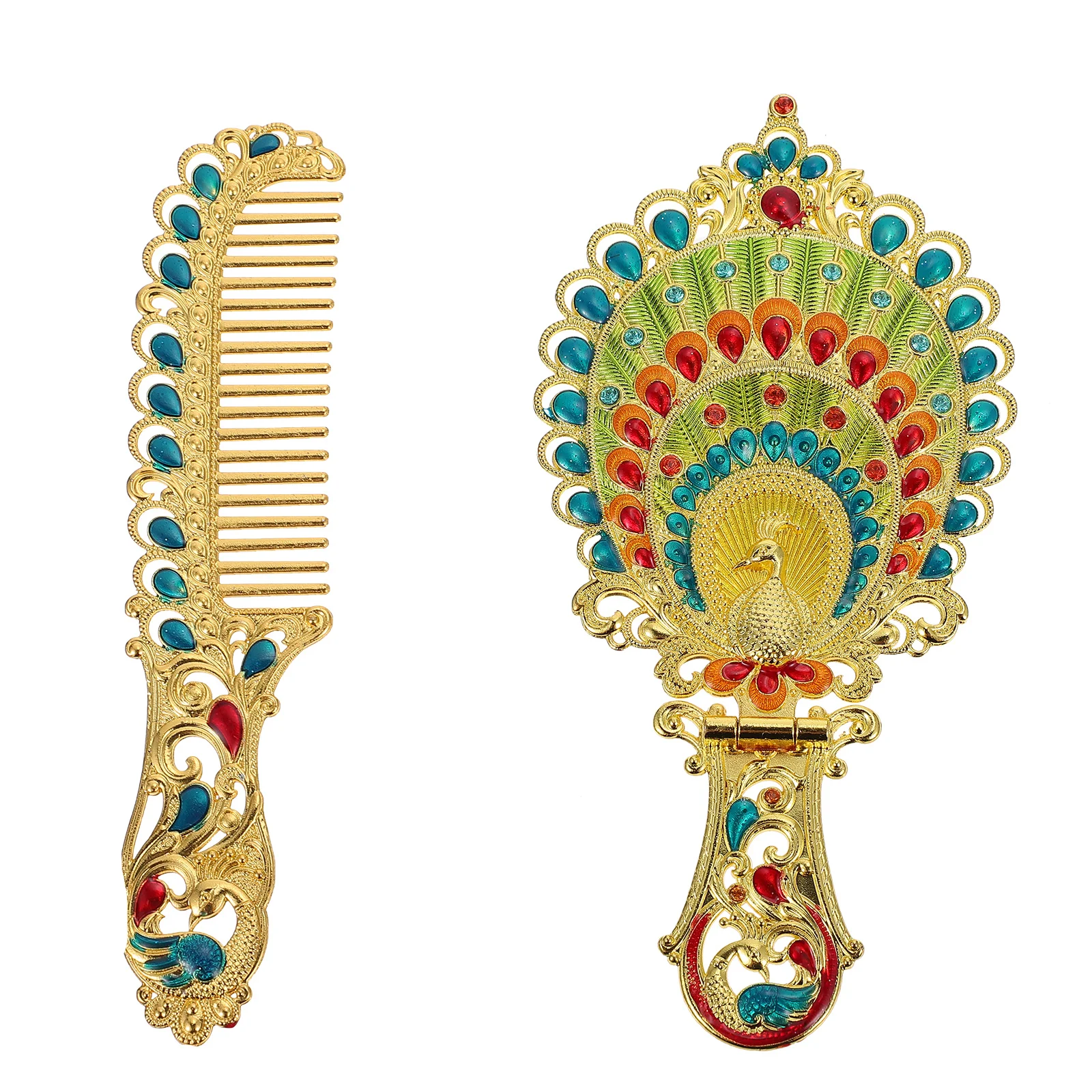 

2Pcs Vintage Mirror Foldable Vanity Mirror Retro Mirror Mini Mirror for Home Makeup Travel