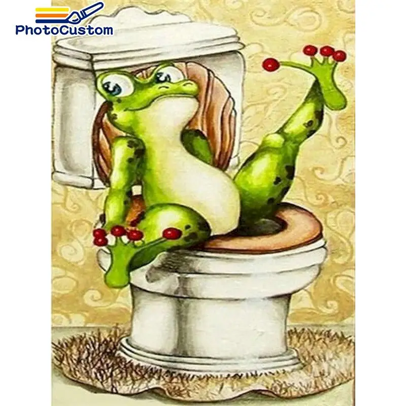

PhotoCustom 5D DIY Diamond Art Painting Kits Frog Diamond Mosaic Animals Embroidery Sale Christmas Gift Home decor