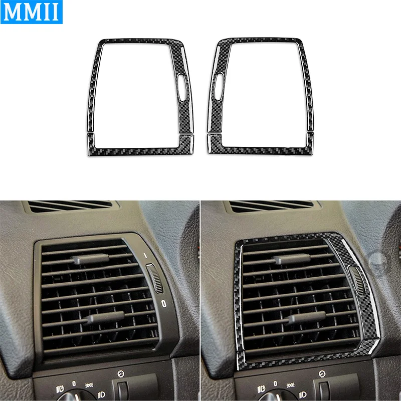 For BMW X5 E53 2000-2006 Real Carbon Fiber Car Styling Air Conditioner Outlet Cover Trim Interior Vent Decoration Sticker