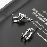 creative silver c shaped stud earrings 2022 new vintage ear jewelry