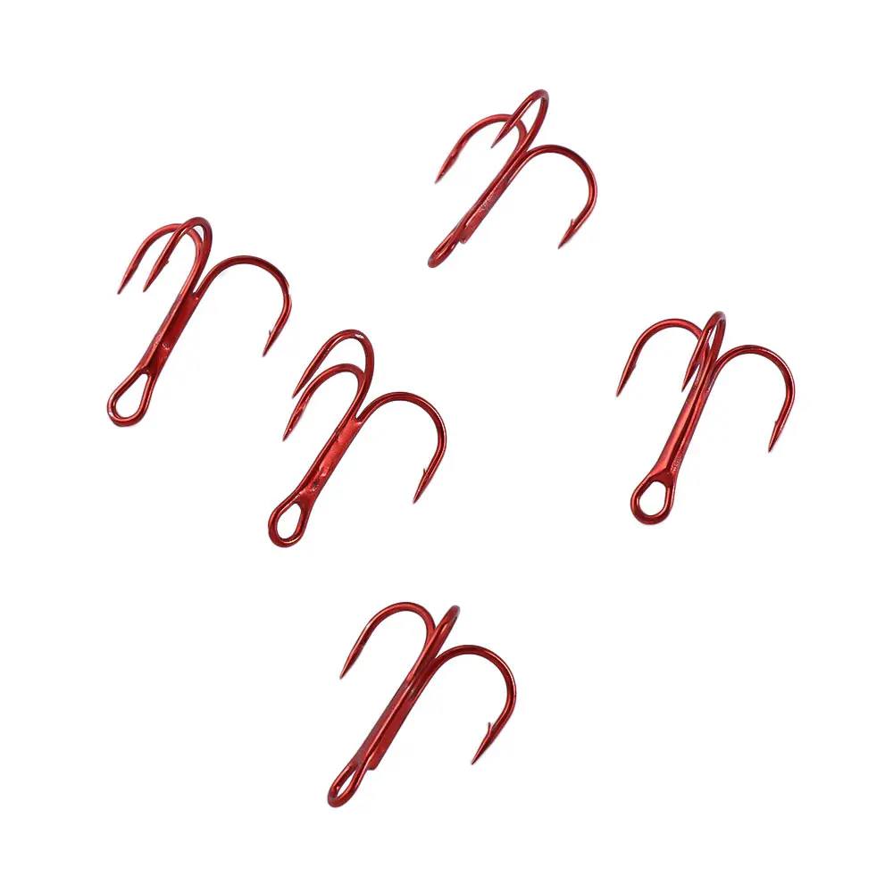 

10Pcs/lot High Carbon Steel Fishing Hook 2# 4# 6# 8# 10# 12# Treble Overturned Hooks Fishing Tackle Round Bend Treble For Bass