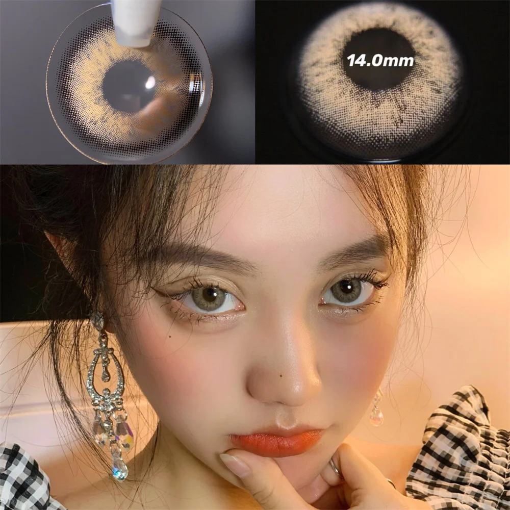 Roma Коричневые линзы для близорукости по рецепту мягкие цветные контактные глаз