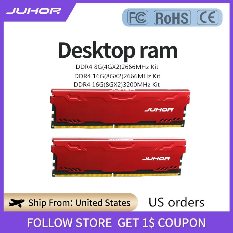 

ОЗУ JUHOR DDR4 16 Гб (8GBx2) 3200 МГц 2666 МГц 8 Гб (4GBx2) 32 Гб (16GX2)2666UDIMM SD ОЗУ для настольного ПК двухканальный модуль памяти для компьютера
