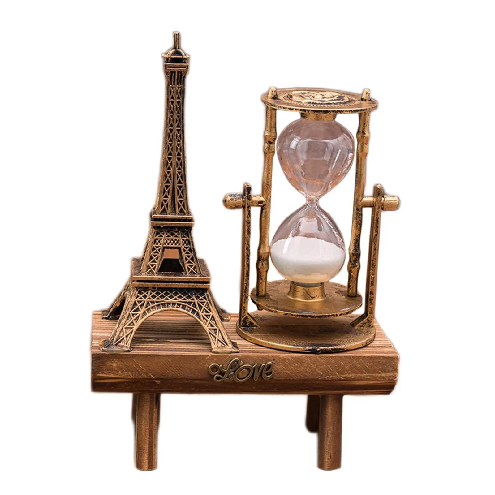 

Часовой стакан с железной башней, вращающийся песочный таймер, креативное античное декоративное стекло для часов, уникальный винтажный стиль, часовой стакан для кухонного декора