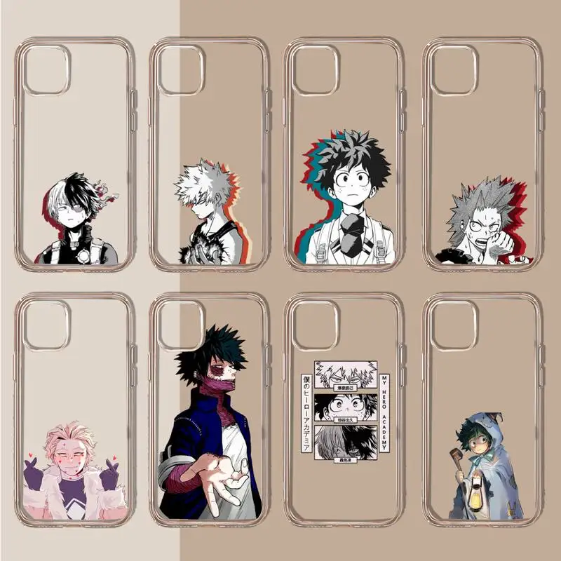 

My Hero Academia anime Phone Case Transparent soft For iphone 11 13 12 14 x xs xr pro max mini plus