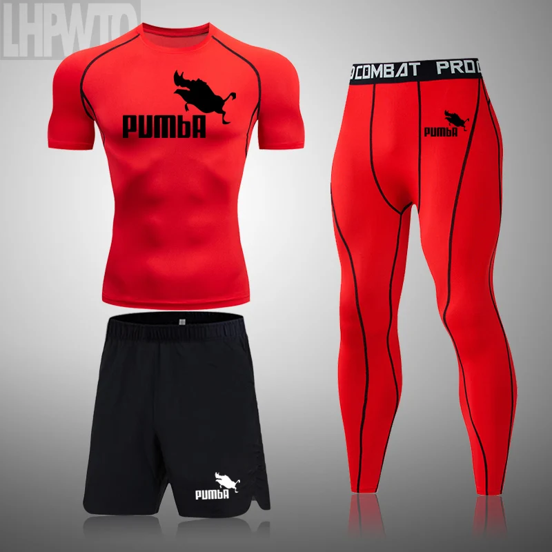 

Brand Workout Jogging Sports Set Running Rashguard Tracksuit For Men's Compression Sportswear Suits Gym Tights Training Clothes