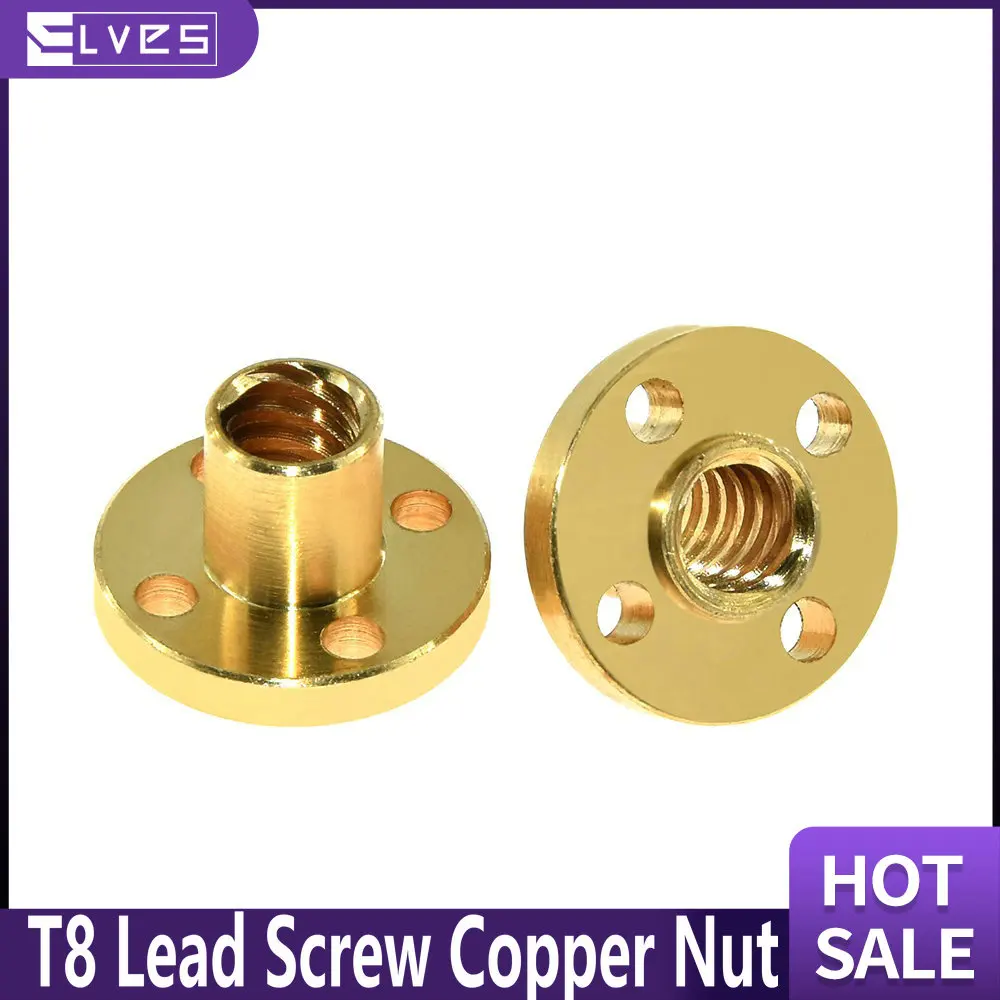 

3D Printer Parts Screw Nut Brass T8 Lead Screw Copper Nut Trapezoid Screw Support Copper Nut Flange Stepper Motor Guide ScrewCNC