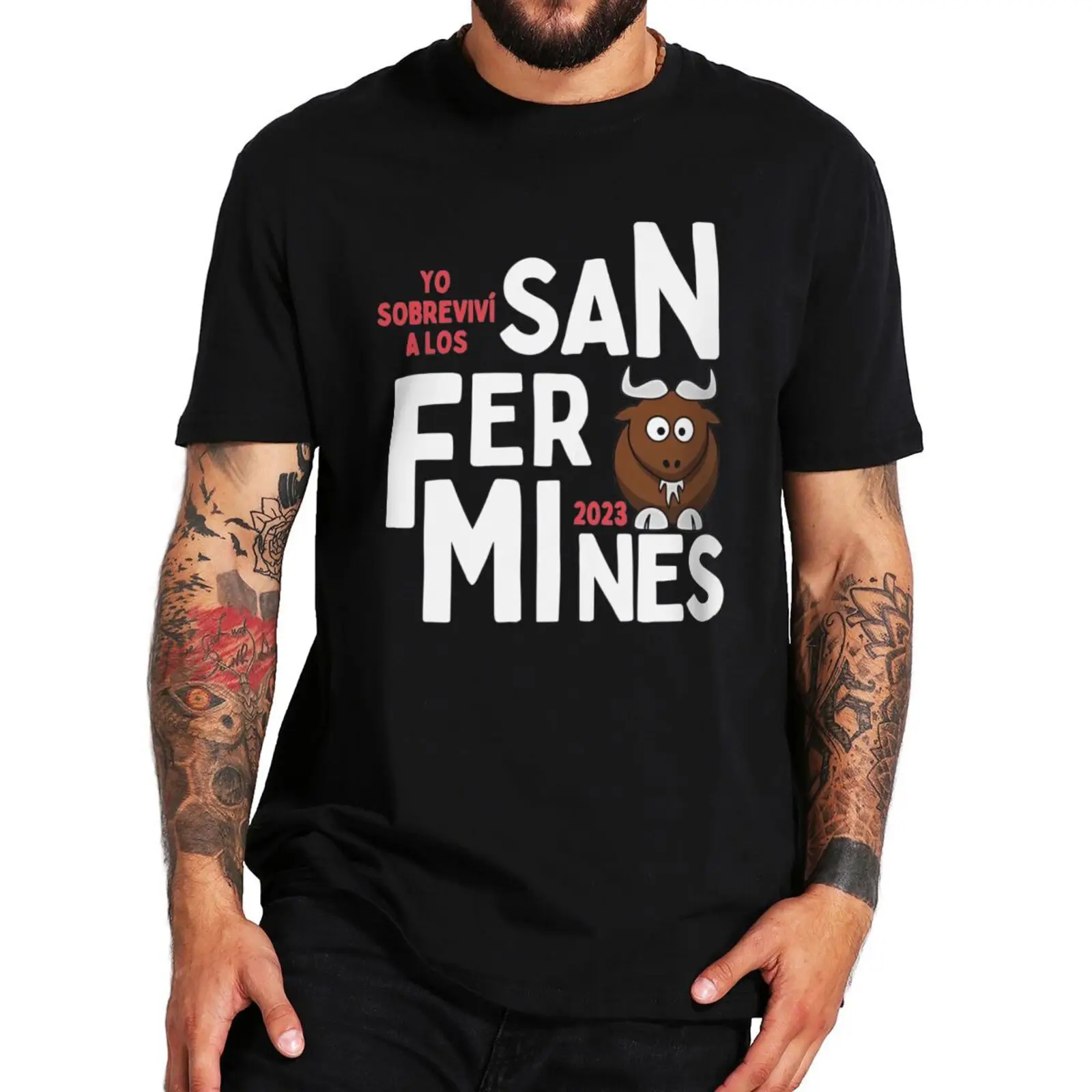 

Sanfermines T Shirt Pamplona Navarra Spanish Festival Gift Tops 100% Cotton Unisex Summer O-neck T-shirts