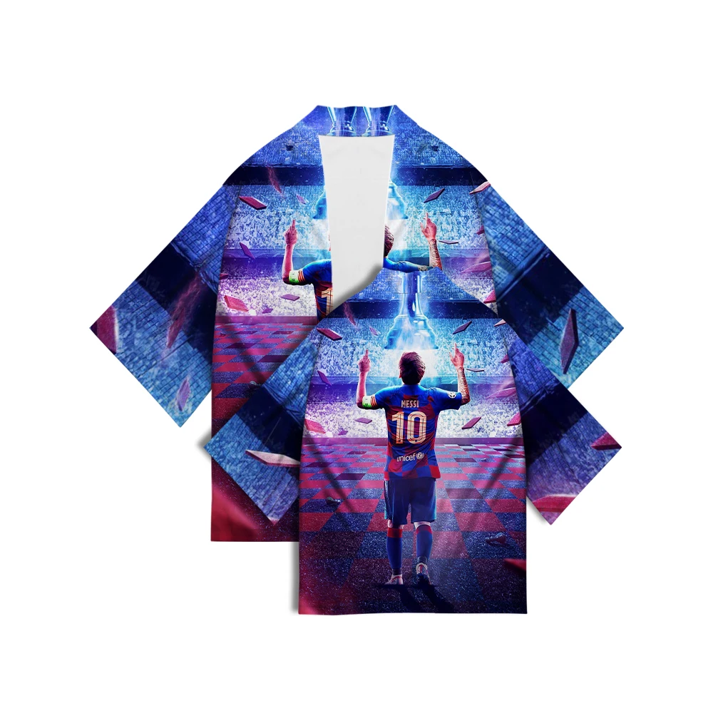 

Football Printed Kimono Fashion Clothing Tops Team Character Pattern Home Cardigan Street Popular Short Robe