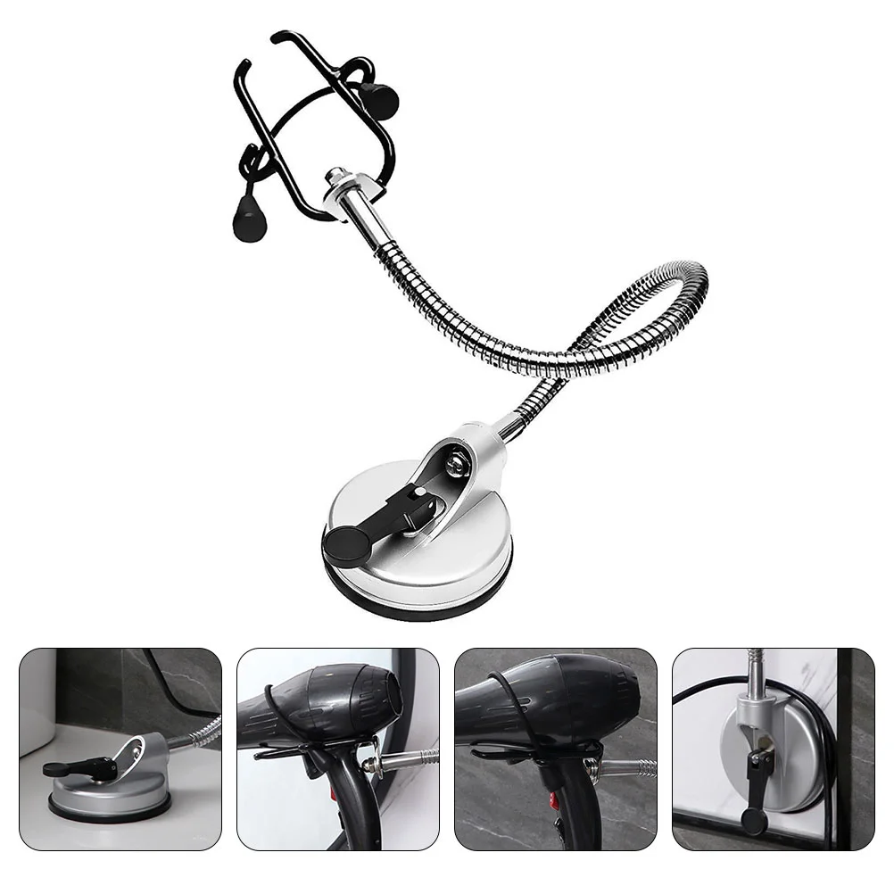 

1pc Rotating Portable Suction Cup Design Hair Dryer Storage Rack Lazy Hair Dryer Stand Hair Dryer Holder