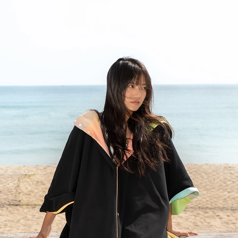 Nu-June Diving Towel Clothing Men's and Women's Quick-Drng Surfing Poncho Absorbent Beach Fleece-lined Warm Swimming ...