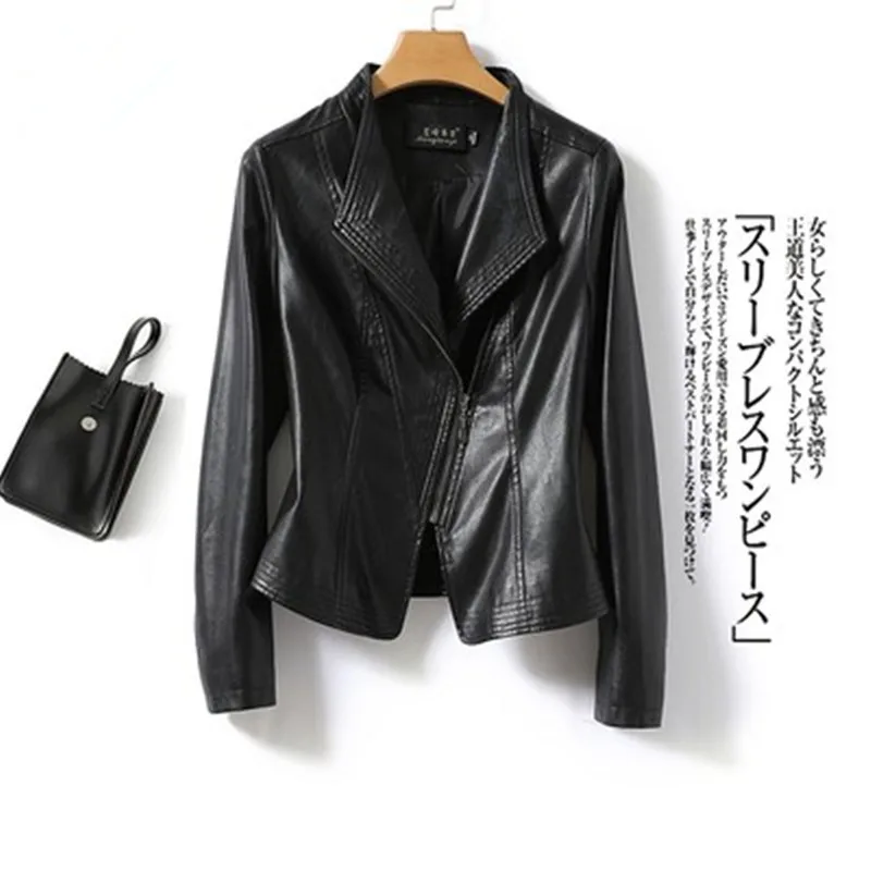 Black Genuine Leather Jacket Women 2022 Spring Autumn New Sheepskin Coat Fashion Short Motorcycle Leather Jacket Chaquetas Lq228