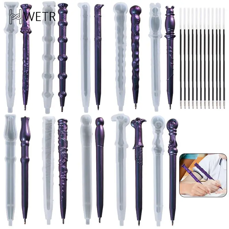 

Crystal Epoxy Resin Mold Irregular Shape Magic Wand Ballpoint Pen Silicone Molds Handmade Pen DIY Decoration Crafts Tool Resin