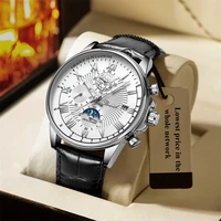2022 mens watches top luxury brand waterproof sport wrist watch chronograph quartz military genuine leather relogio masculino