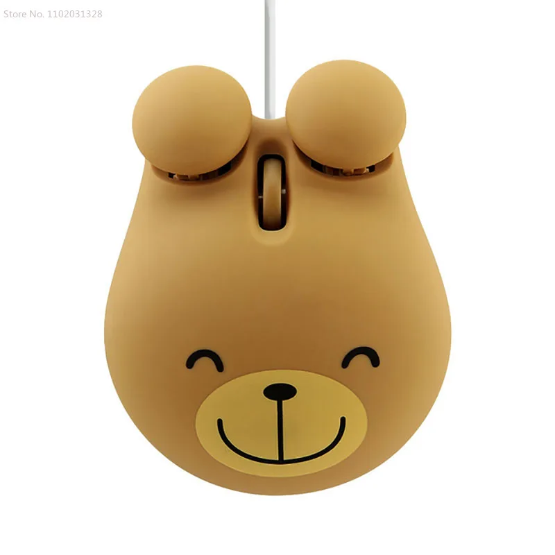 

Mini Wired Mouse Cute Cartoon Frog Tiger Broen Bear Design Computer 3D Kids Mouse 1600 DPI USB Optical Small Hand Mouse for PC B