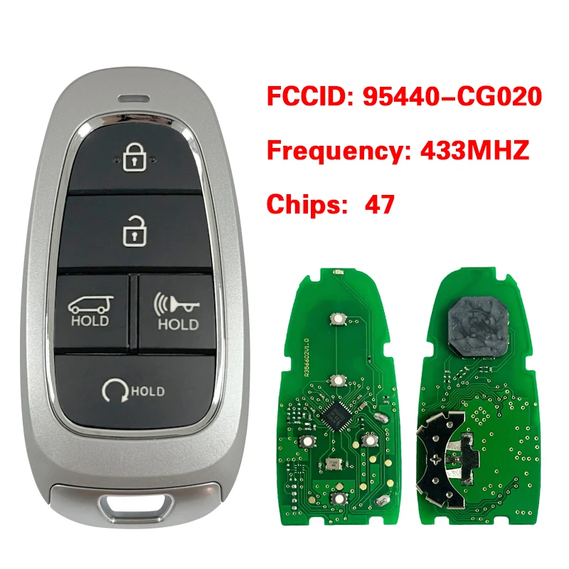 

CN020314 Aftermarket FCCID 95440-CG020 5 кнопочный ключ для Hyundai Staria 2022 + Smart Remote Fob безключевой пульт управления 47 чип 433 МГц