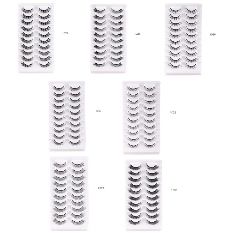

10 Pairs Makeup Lady Thick Long Natural Looking False Eyelashes Fake Eye Lashes