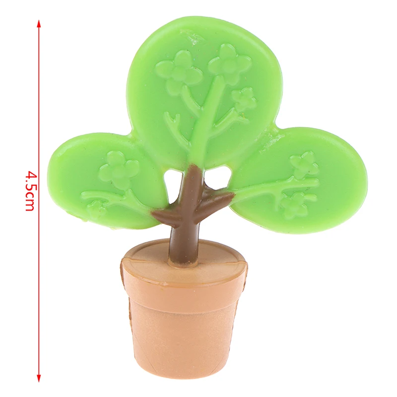 

1pc Cute Dollhouse Miniature Simulation Green Plant Flowerpot Pot Furniture Home Decor Accessories Toys