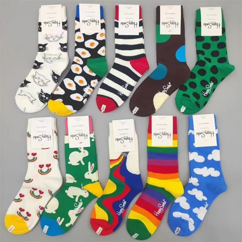 Фото Happy Socks Женские носки средней длины из чистого хлопка Носки Four Seasons РАЗМЕР 36-40 №1
